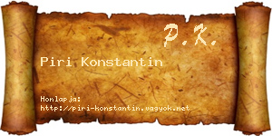 Piri Konstantin névjegykártya